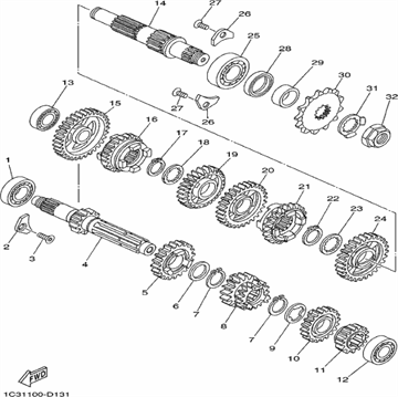 Gear, 5TH wheel, Yamaha, 1C3-17251-10